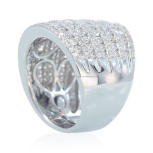 Round Brilliant Cut Moissanite Solid 925 Sterling Silver in Channel Set Wide Engagement Band <b>Statement</b> <b>Ring</b> for Unisex Men's - Product Image 3