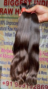 Indian Virgin Human Hair <b>Extensions</b> 150g Raw Unprocessed Machine Double Weft Loose Wave Weft Bundle Natural Color <b>for</b> <b>Braiding</b> - Product Image 5