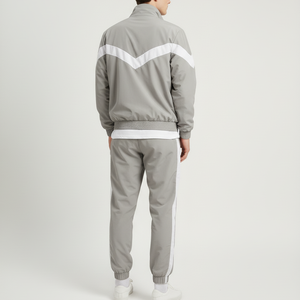 Custom Men's Slim Fit Blank Sportswear T Shirt and Windbreaker Tracksuit Fitness Apparel <b>Set</b> - Product Image 4