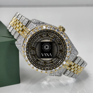 Two Tone Iced Out Moissanite <b>Watch</b> Men VVS <b>Diamond</b> <b>Watch</b> Stainless Steel Luxury Hip Hop Wrist <b>watch</b> - Product Image 1
