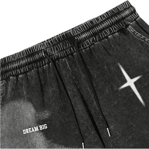 Pantalones Cortos Estampados con Efecto Ácido para Hombre, Estilo Urbano Moderno 2026, de Algodón Suave, para Gimnasio y Entrenamiento - Product Image 3