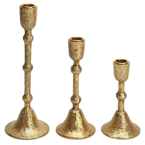 Ensemble de 3 chandeliers décoratifs classiques en or martelé, style vintage élégant, pour décoration de Noël - Product Image 1