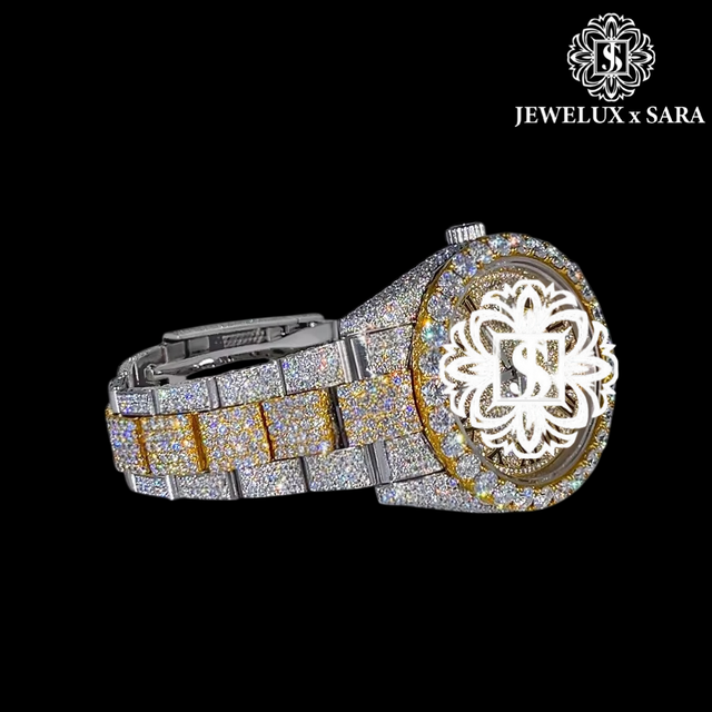 High Quality Stainless Steel Mossinate Diamond Watch with Quartz Movement Water Resistant Design and Fashionable Unisex Style