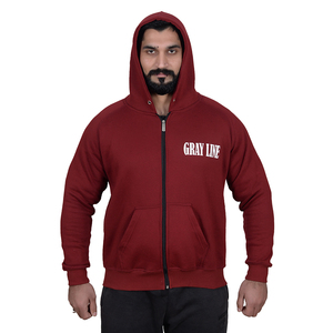Sudadera con capucha de forro polar transpirable de algodón 100% de punto con cremallera OEM, de peso pesado para invierno, estilo urbano personalizado para hombre - Product Image 3