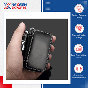 Housse de clés de voiture en cuir PU faite à la main, de qualité supérieure, tendance, avec attache ceinture, disponible en gros à prix avantageux - Product Image 3