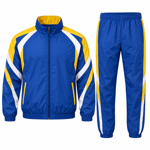 Full <b>Zip</b>-Up OEM Custom Men's Winter Casual Windbreaker Jacket <b>Shorts</b> Tracksuit Set - Product Image 4