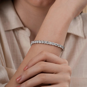 Bracelet tennis de luxe en diamant de laboratoire 7 carats pour femme, certifié IGI, or 14 carats, élégant, pour mariage, fête, cadeau - Product Image 2