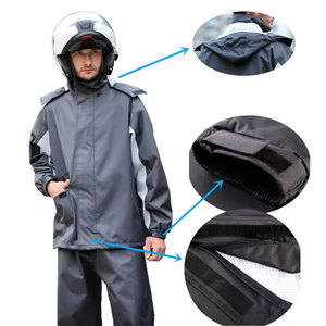 Best Quality Men Solid Waterproof Eco-Friendly Hooded <b>Rain</b> Suit Two Piece Windbreaker <b>Jacket</b> Pant Set Outdoor Sports Travel - Product Image 6