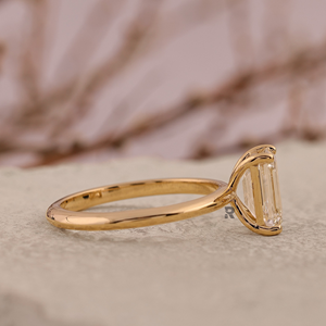 Bague de fiançailles solitaire émeraude Adaya en or 14K 18K PLT950, émeraude de laboratoire couleur VS DEF 1ct 2ct 3ct 4ct 5ct, diamant émeraude certifié IGI - Product Image 3