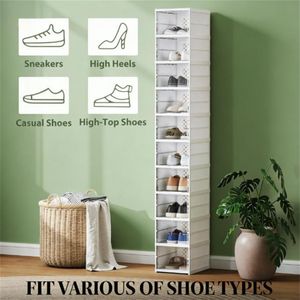 Scatola Portascarpe in Plastica Bianca e Scaffale Portascarpe Elegante - Product Image 4