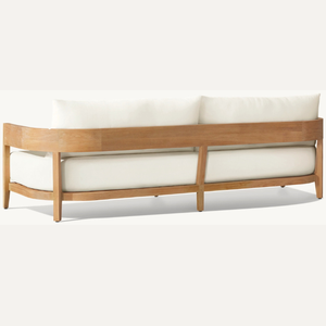 Garden <b>sofa</b> with teak <b>wood</b> <b>frame</b> and soft foam for sitting, modern design, suitable for indoor use, durable - Product Image 1