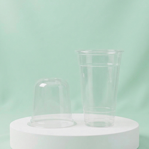 Gobelet en plastique PP transparent avec couvercle, jetable, à paroi simple, 95 mm, pour boissons froides, café, thé, smoothie - Product Image 1