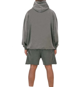 Conjunto de Pantalones Cortos y Camiseta para Hombre, Lavado Ácido, de Alta Calidad, con Logotipo Personalizado, Nuevo Diseño, Casual, Invierno, Dos Piezas, Color Sólido, Fabricación Propia - Product Image 2