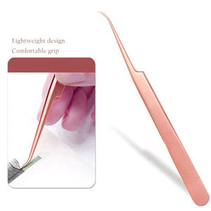 Pinzas para Pestañas de Acero Inoxidable con Agarre de Fibra, con Logotipo Personalizado, Nano Duraderas, Antiestáticas, Punta Fina para Extensiones de Pestañas - Product Image 3