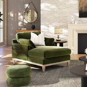 Chaise longue Pasadena Modern Farmhouse verde oliva - Product Image 2