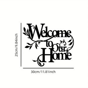 CIFbuy Decorazione Murale Floreale in Ferro Battuto Fatta a Mano, Stile 'Benvenuti a Casa' per Ingresso e Arredamento Casa - Ritiro Disponibile - Product Image 2