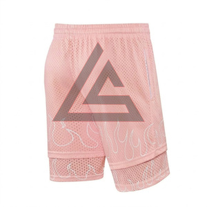 Shorts en maille double couche personnalisés pour hommes, imprimés par sublimation, style streetwear haut de gamme, séchage rapide, vêtements de sport, vente en gros - Product Image 5