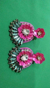 Fashion Jewelry Seed Bead Embroidered <b>Earrings</b> From India <b>Handmade</b> <b>Earrings</b> for Women and Girls Multi Color Seed Bead <b>Earring</b> - Product Image 4