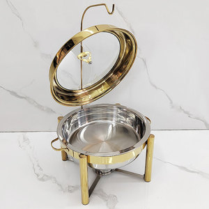 Utensilios de Cocina Económicos Estilo Árabe, Calentador de Alimentos para Buffet, Platos para Calentar Comida Dorados Colgantes - Product Image 3
