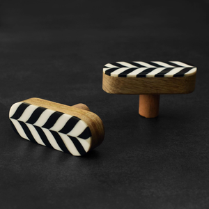 Poignée de tiroir en résine noire et blanche, poignées de porte en bois, poignée de commode, tirette de tiroir, poignées de meuble de cuisine - Product Image 5