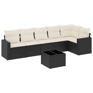 Ensemble de canapés de jardin noir et blanc crème - Product Image 2