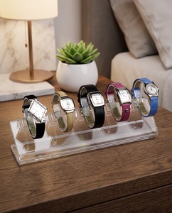 Support de montre en acrylique noir et blanc |   Support d'affichage de montres haut de gamme pour les magasins de détail et les salles d'exposition - Product Image 1