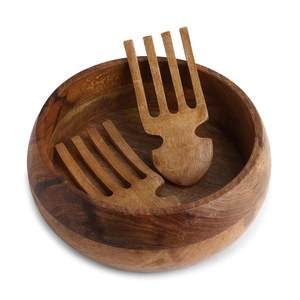 Mango Wood Salad Bowl with <b>Serving</b> Claws Wooden Salad Server Bowl Whit <b>Spoons</b> Polished for Food <b>Serving</b> or Gifts - Product Image 2