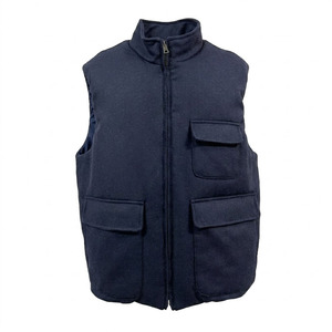Gilet de chasse et de tir pour homme en mélange de laine premium, entièrement zippé, multi-poches, col montant, chaud pour l'hiver, pour activités de plein air - Product Image 2