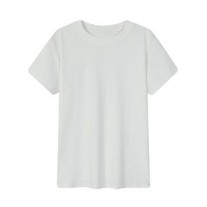 T-shirt pour femme de haute qualité, personnalisable, col rond, manches courtes, extensible, en coton et élasthanne, respirant - Product Image 2