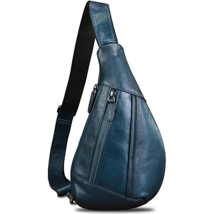 Bolso Bandolera de Cuero Impermeable, Convertible, con Correa de Cadena Desmontable, Bolso de Mano, para Senderismo al Aire Libre, Versátil, de Moda, para el Día y la Noche - Product Image 1