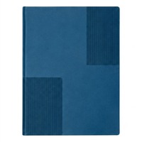 Aurelux RE0507 Hochwertiges Dunkelblaues PU-Leder Notizbuch mit Metallplatte und Folienprägung, 80 GSM Innenseiten für Unternehmen