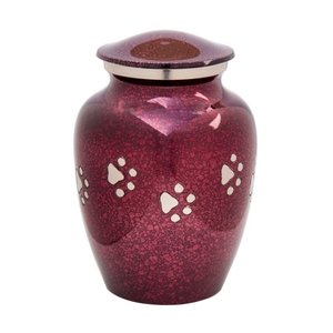 OEM Custom Metal Pet <b>Urn</b> Brass Dog Paw Printed Metallic Violet Funeral <b>Urn</b> for Dog <b>Cat</b> -Purple Metal Pet <b>Urn</b> - Product Image 4
