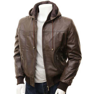 Chaquetas de Cuero de Moda con Cierre Completo para Hombre, Color Sólido, Hechas a Medida, Chaqueta de Invierno Resistente al Viento - Product Image 1