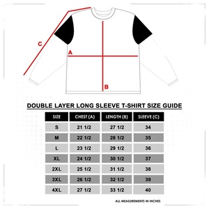 เสื้อยืดคอตตอนแท้ 100% แบบ OEM สองชั้น แขนยาว ทรงหลวม ดูเป็นชุดสองชิ้น น้ำหนักมาก สำหรับผู้ชาย - Product Image 6