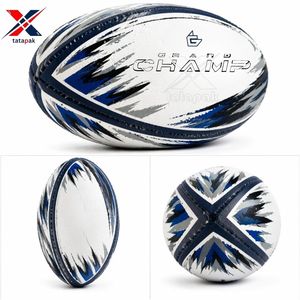 Ballon de rugby officiel du fabricant pakistanais Tatapak, cousu main, design durable pour les sports d'équipe. - Product Image 4