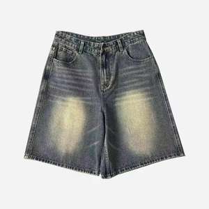 Shorts en jean décontractés pour hommes, coupe droite, taille haute, écoresponsables, 100 % coton, fermeture élastique à la taille, nouvelle collection été, vente en gros - Product Image 1