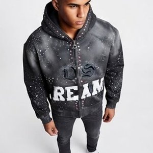 ODM Vente en gros Sweat à capuche pour homme entièrement zippé avec lettres en cristal, Fournisseur de mode urbaine 2026 - Product Image 6