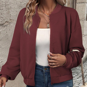 Best Seller Zipper Closure Solid <b>Leather</b> <b>Women</b> Bomber <b>Jacket</b> Custom <b>Vintage</b> College Bomber <b>jacket</b> For Ladies - Product Image 6