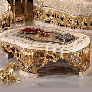 Juego de Sofás de Madera de Caoba Tallada en Oro Champán, Estilo Plaza Luxury Royal, Transicional, Ecológico, Esponja Duradera, Muebles para Sala de Estar - Product Image 6