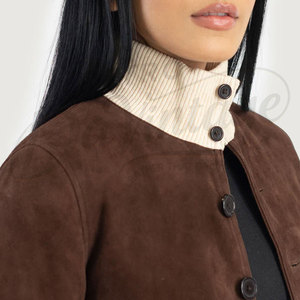 Women's <b>Jackets</b> Modern Style Suede <b>Leather</b> <b>Jacket</b> Lightweight Slim Fit Outerwear Women's Brown Suede <b>Leather</b> Coat Slim Fit - Product Image 6