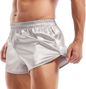 Breathable Nightwear Sleeping Silk Satin <b>Shorts</b> Elastic Waist <b>Red</b> Color Casual Summer Workout Gym Outerwear Silk <b>Shorts</b> For <b>Mens</b> - Product Image 4