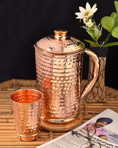 Pichet à eau en céramique personnalisable en cuivre fait main avec couvercle jetable pour mariages et fêtes - Product Image 3