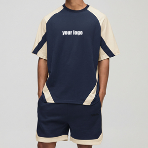 Nouvel Arrivage 2026 Ensemble Short Homme 100% Coton Uni Grande Taille Écologique Imprimé Respirant Streetwear Logo Brodé Personnalisé - Product Image 1