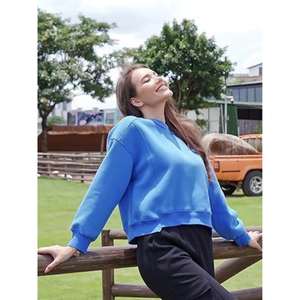 Sudadera Personalizada de Felpa Francesa con Logotipo OEM ODM, Cuello Redondo, Tejido de Punto Acanalado, 290 Gsm, con Cordón, Diseño Gráfico, Talla Grande para Mujer - Product Image 5