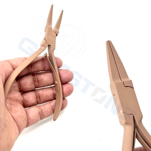 Hair <b>Extension</b> Fitted Plier 5.5 Inch Micro Ring Nano <b>Bead</b> Crimping Tool Flat Nose <b>Extension</b> Clamp & Remover - Product Image 6