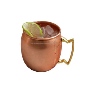 Diseño grabado Tazas de cerveza de cobre Navidad Vacaciones Partyware Beber Moscú Mule Tazas con mango de latón Precios de venta calientes - Product Image 3