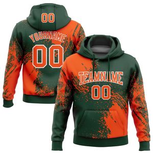 Sweat à capuche personnalisé pour homme avec impression de gouttes de peinture, nom et numéro, sublimation, polyester, tenue d'équipe - Product Image 1