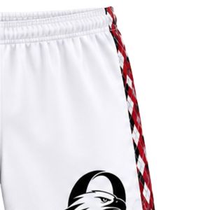 Shorts de lacrosse unisexe blanc et rouge en polyester, coupe athlétique, uniforme sportif léger, tenue d'entraînement pour équipe, vêtements de match - Product Image 6