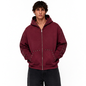 Custom Men's Oversized <b>Hoodie</b> Heavyweight Cotton Fleece Streetwear Pullover With Embroidery Private Label Apparel - Product Image 1