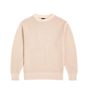 Pull en maille à col rond pour homme, 100 % coton, coupe classique, couleur unie, style minimaliste, anti-boulochage, séchage rapide - Product Image 1